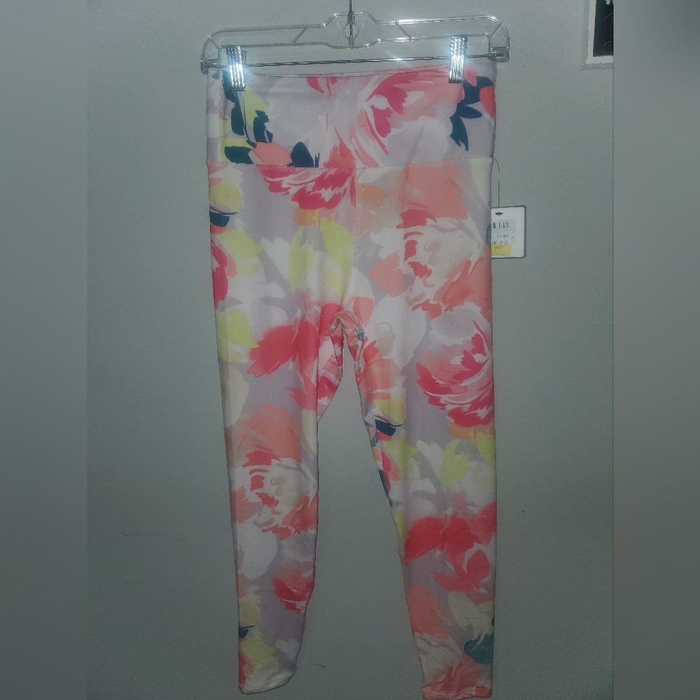 Laundry By Shelli Segal  Floral Leggings - Pink and Yellow NWT